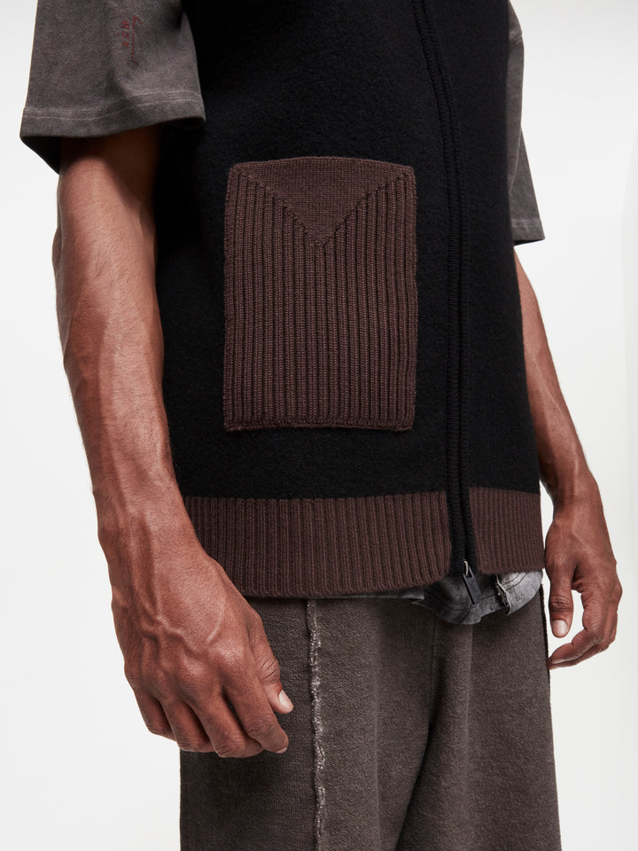 Contrast Knit Gilet