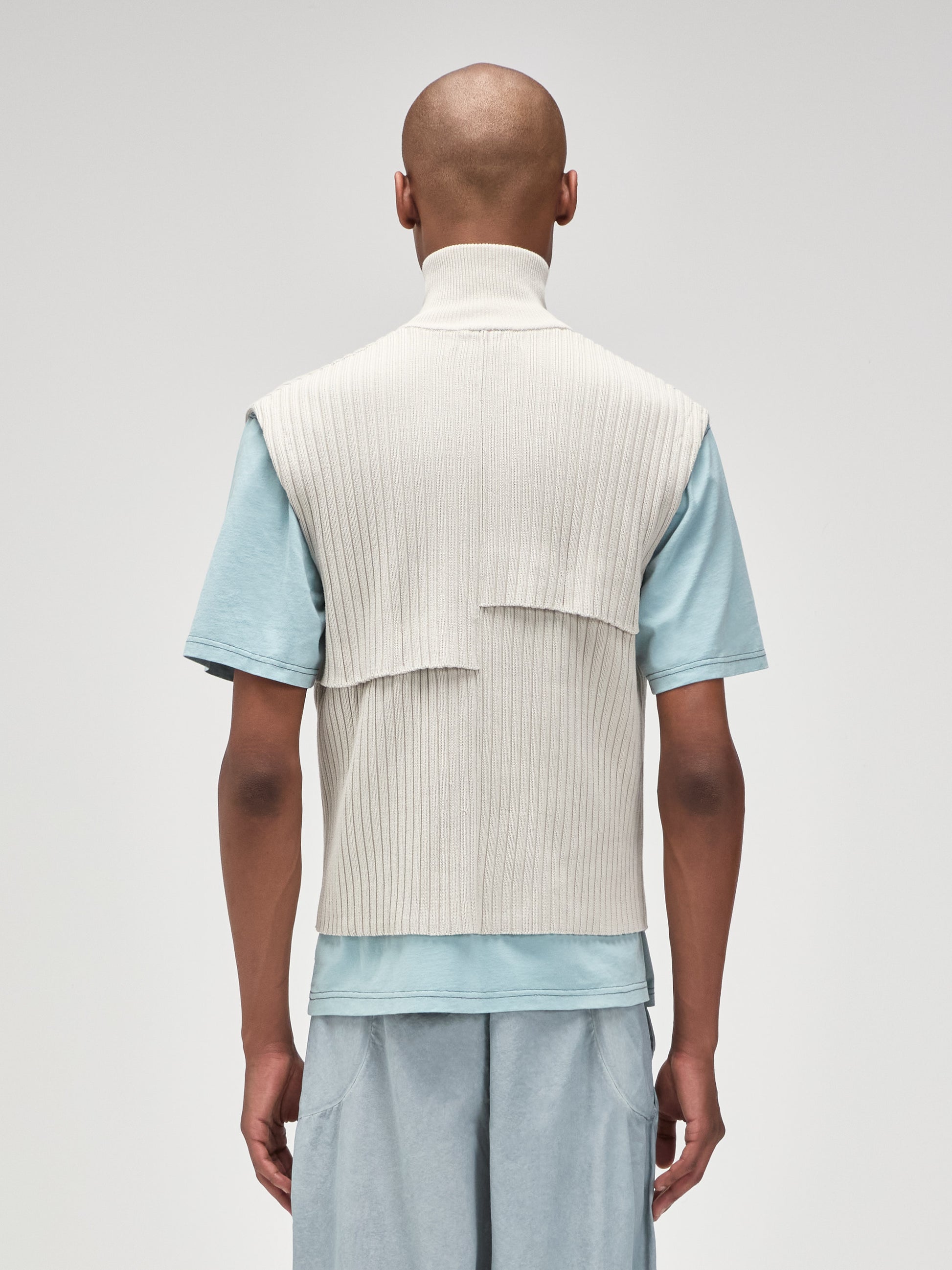 Panel Knit Vest Bone