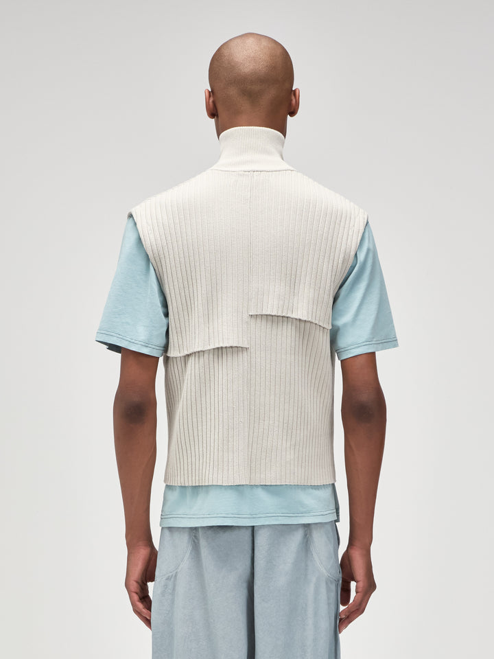 Panel Knit Vest Bone