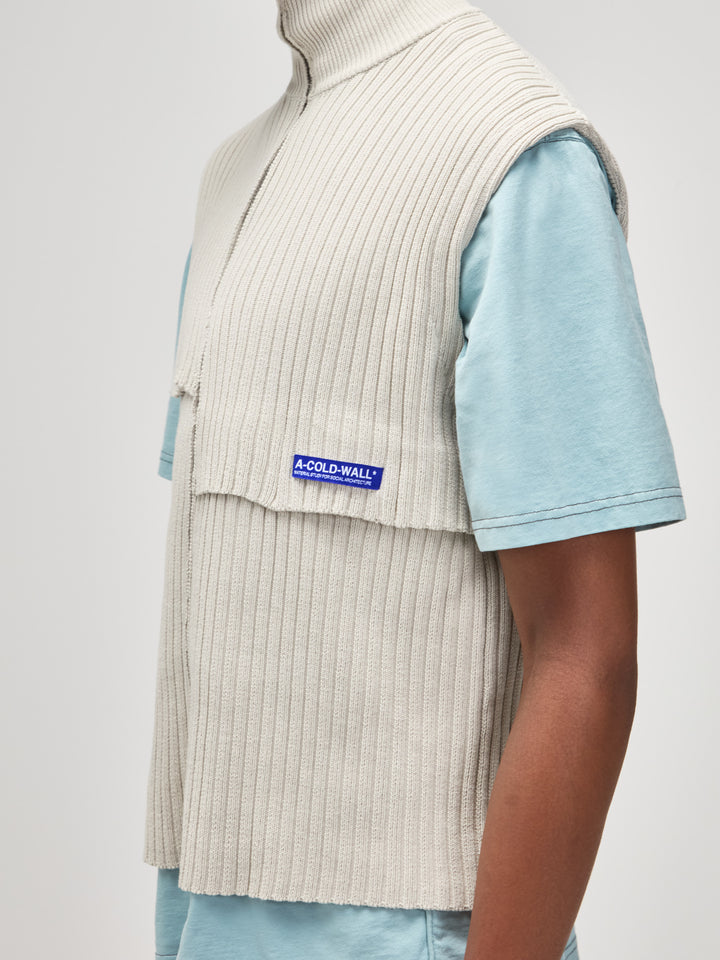 Panel Knit Vest Bone