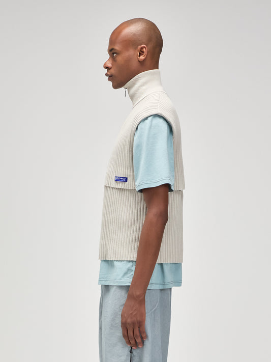 Panel Knit Vest Bone