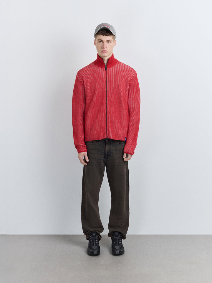 Whitby Full-Zip Knit Cardinal Red