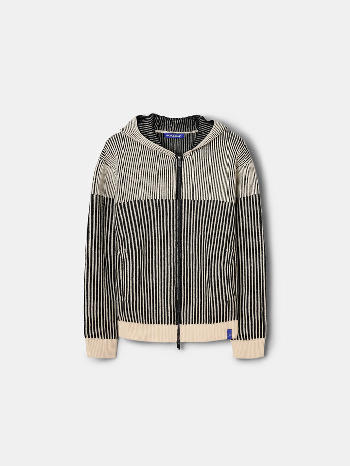 Prenton Zip Knit Hoodie Bone