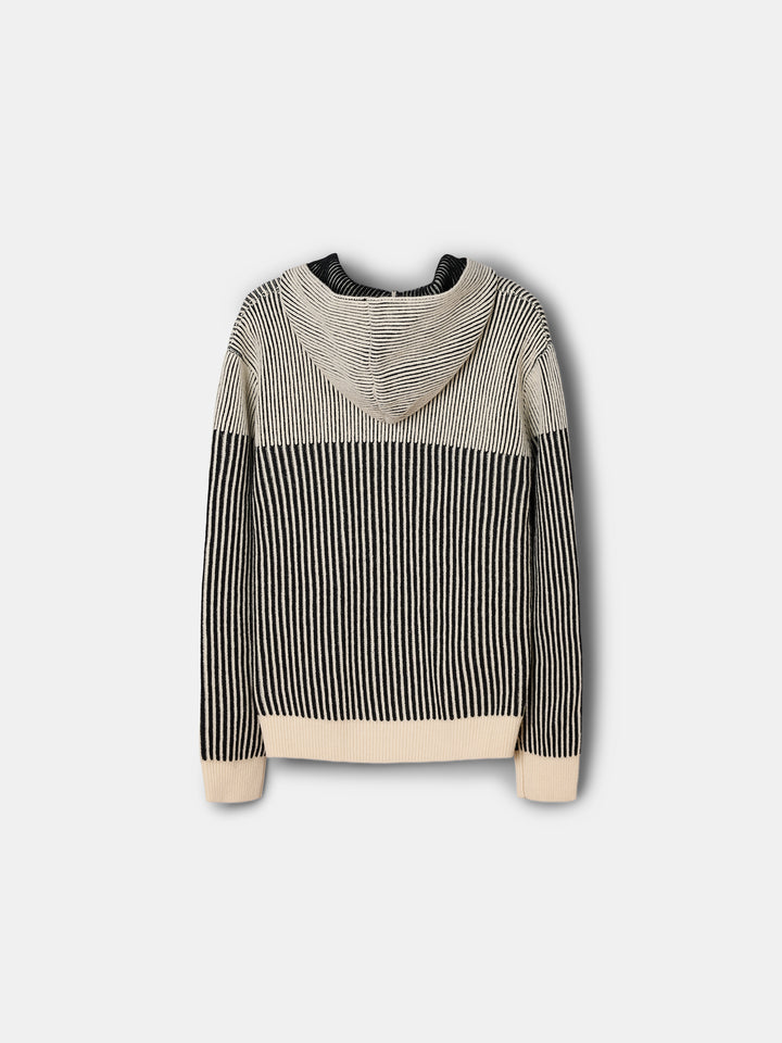 Prenton Zip Knit Hoodie Bone