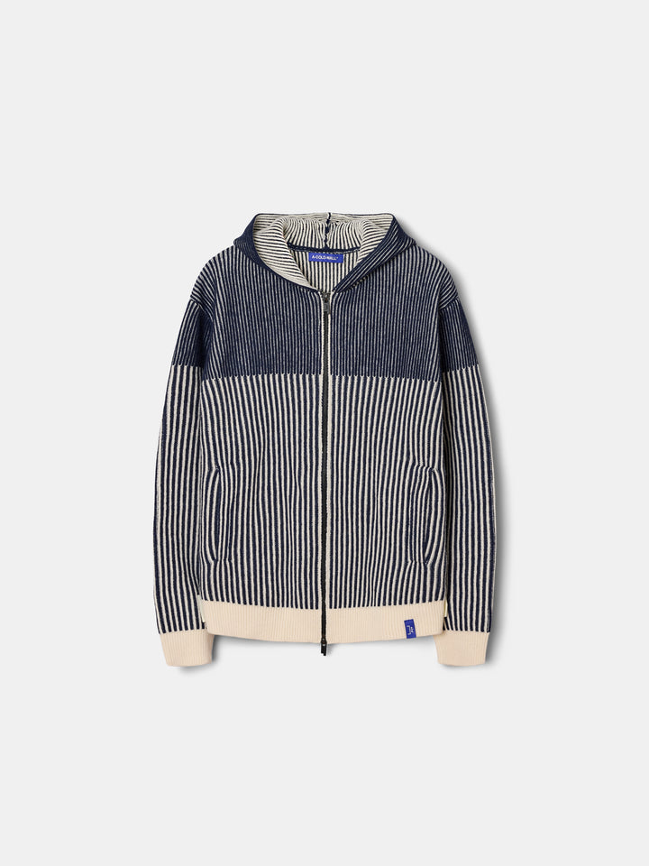 Prenton Zip Knit Hoodie Midnight