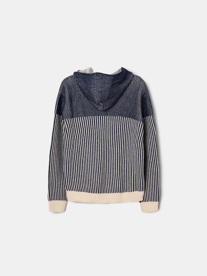 Prenton Zip Knit Hoodie Midnight