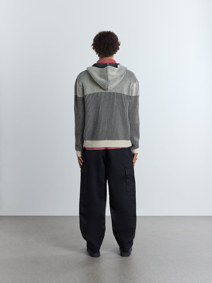 Prenton Zip Knit Hoodie Bone