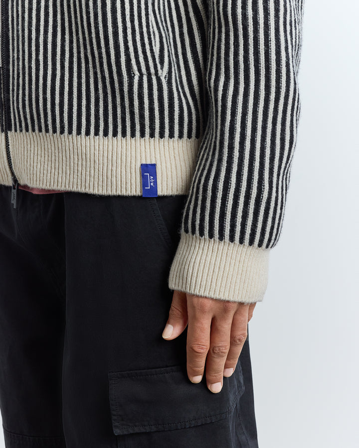 Prenton Zip Knit Hoodie Bone