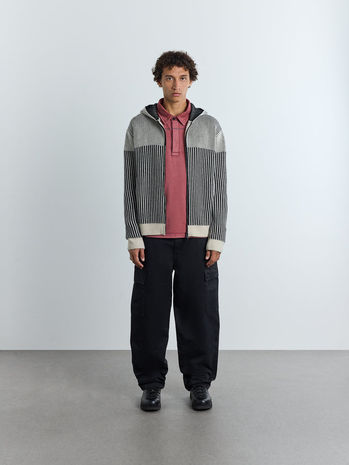 Prenton Zip Knit Hoodie Bone