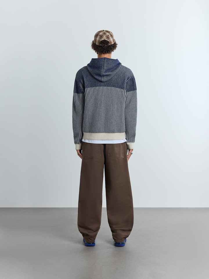 Prenton Zip Knit Hoodie Midnight