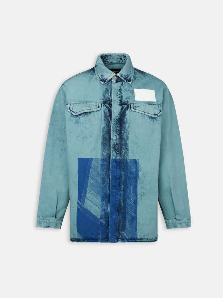 Bleached Overdyed Shirt Faded Teal