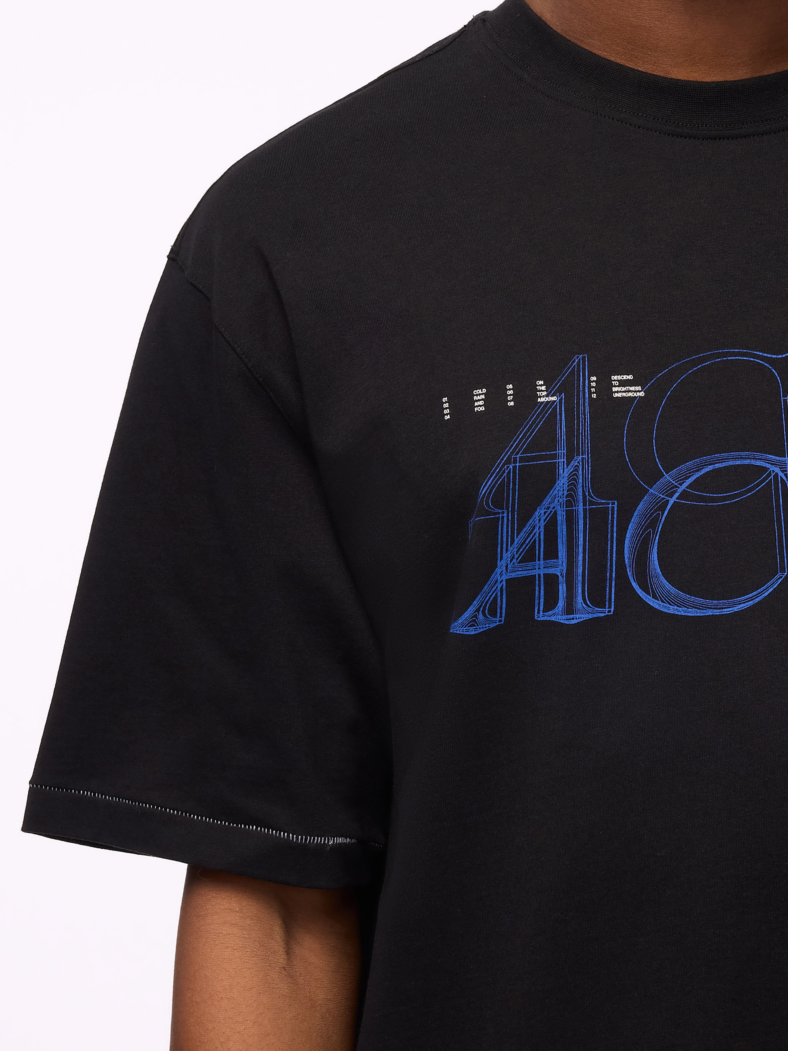 A-COLD-WALL* ロゴTシャツ A-COLD-WALL* Men's Overdye Logo T-Shirt in Onyx A-Cold-Wall*